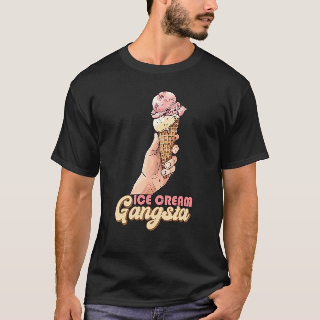 Camiseta Helado Crema Gangsta Irónico Crema De Hielo (Anverso)