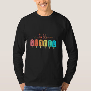 Camiseta Helado Crema Popsicle Hielo Lolly Hola vacaciones 