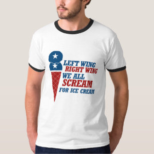 Camiseta Helado de ala izquierda y ala derecha - - 