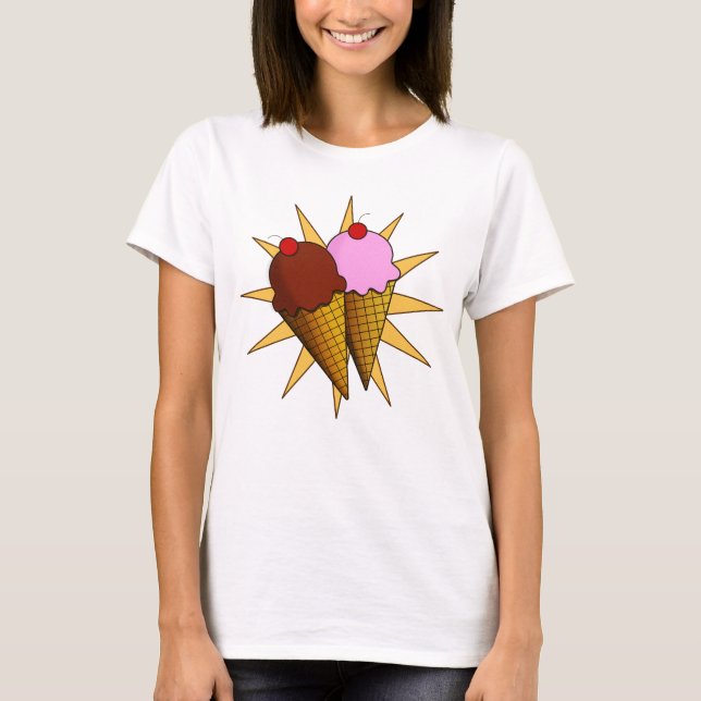 Camiseta Helado de aspecto retro (Anverso)