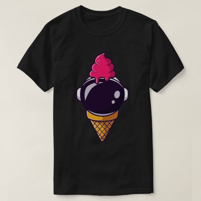 Camiseta Helado de Astronauta Cute (Diseño del anverso)