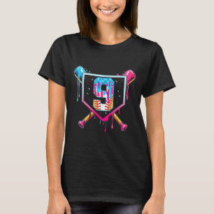 Camiseta Helado de béisbol de 9 años goteo cumpleaños 9º Bo