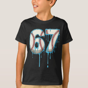Camiseta Helado de béisbol goteo 67 Seis Siete Meme Número