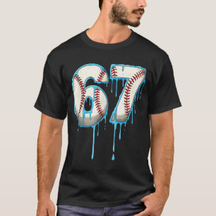 Camiseta Helado de béisbol goteo 67 Seis Siete Meme Número 