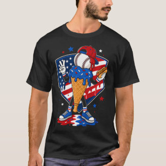 Camiseta Helado de béisbol que gotea chicos juventud bander