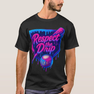 Camiseta Helado de béisbol que gotea Respeta el goteo