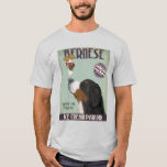 Camiseta Helado de Bernese<br><div class="desc">Helado de Berna de FabFunky. Presenta una bernesa con helado en un anuncio de estilo vintage. | 191928D</div>