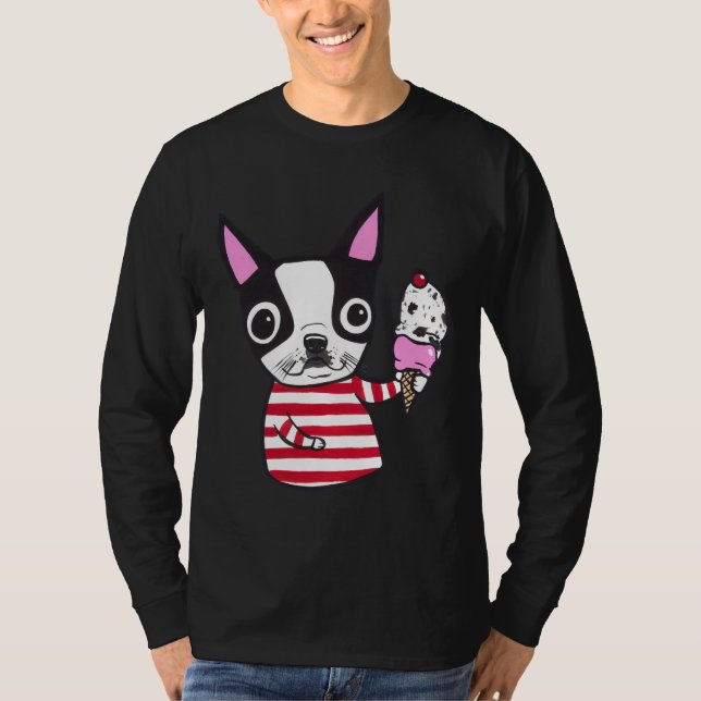 Camiseta Helado de Boston Terrier (Anverso)