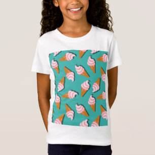 Camiseta Helado de conos de gofre y patrón de yogur congela