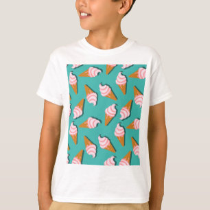 Camiseta Helado de conos de gofre y patrón de yogur congela