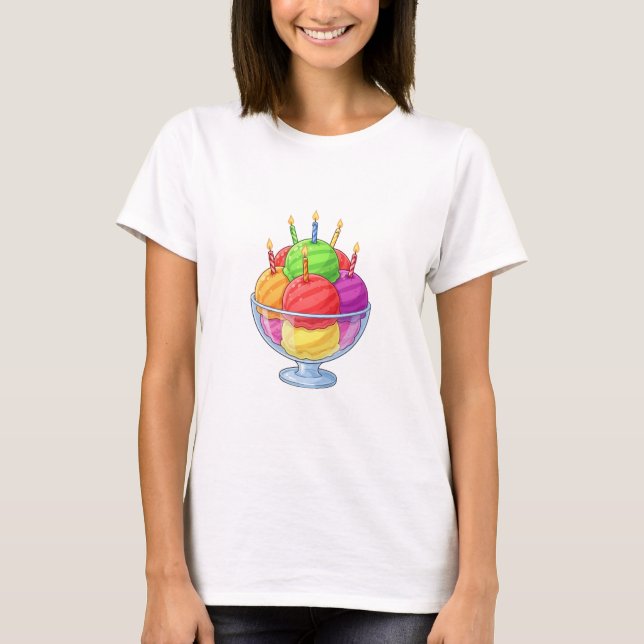 Camiseta Helado de Cumpleaños Sundae (Anverso)