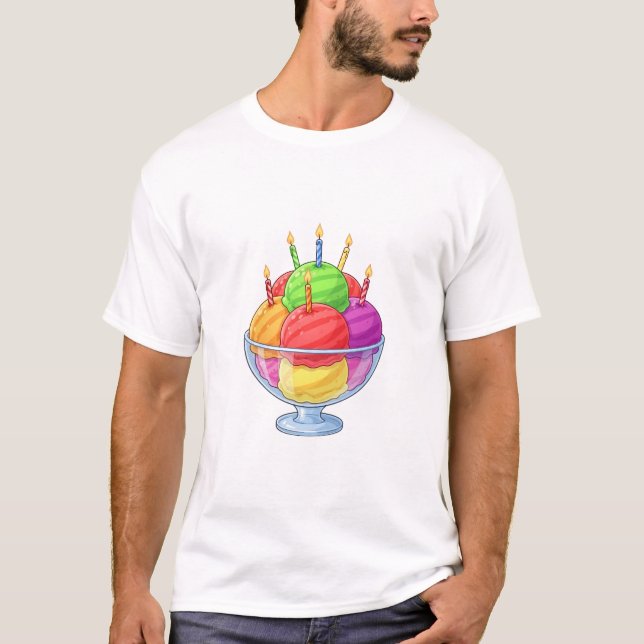 Camiseta Helado de Cumpleaños Sundae (Anverso)