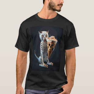 Camiseta Helado de esqueleto de gato 1