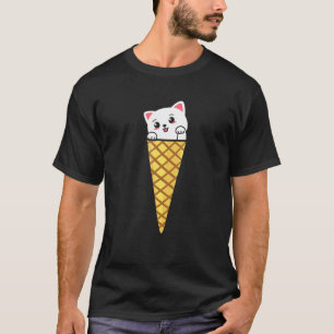 Camiseta Helado De Gato Vintage Gato Gatito Postre Vibració
