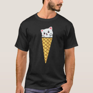 Camiseta Helado De Gato Vintage Gato Gatito Postre Vibració