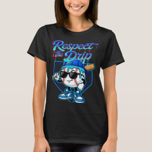 Camiseta Helado de goteo de béisbol Respeta el goteo del pl