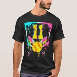 Camiseta Helado de goteo de placa de home suave 11 cumpleañ