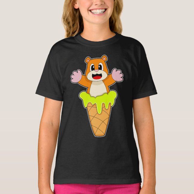 Camiseta Helado de Hamster Waffle (Anverso)
