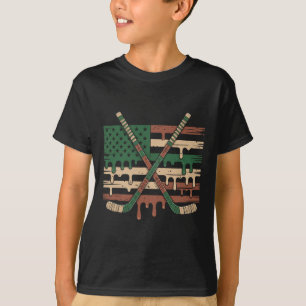 Camiseta Helado De Hockey Goteo Camo Bandera De EE. UU. _1