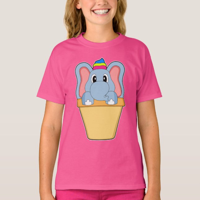 Camiseta helado de waffle de elefante (Anverso)