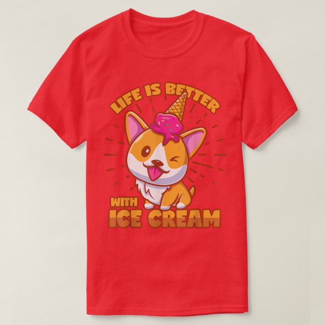 Camiseta Helado dice Corgi Shiba Inu  (Diseño del anverso)