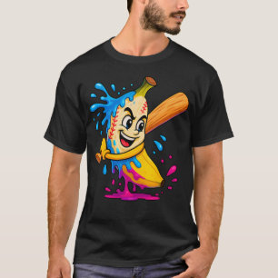 Camiseta Helado Divertido Banana Béisbol Goteo Fruta Deport
