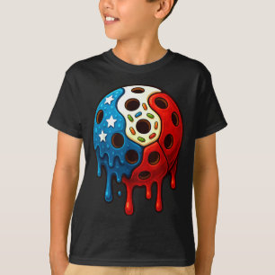 Camiseta Helado divertido goteando pickle ball 4 de julio