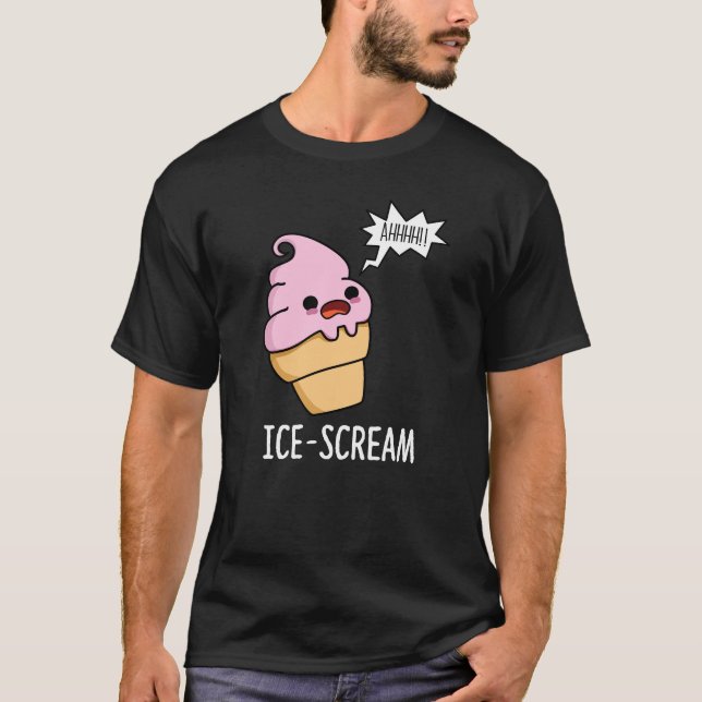 Camiseta Helado Funny Crema De Hielo Cone Pun Dark BG (Anverso)
