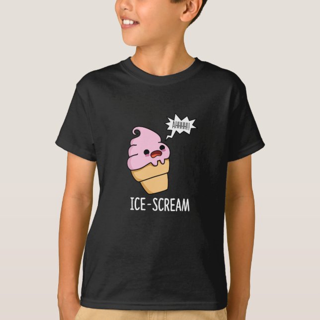 Camiseta Helado Funny Crema De Hielo Cone Pun Dark BG (Anverso)