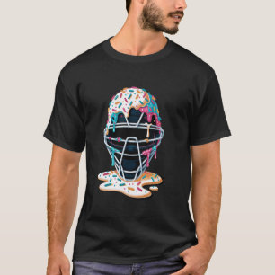 Camiseta Helado goteando máscara de catcher de béisbol béis