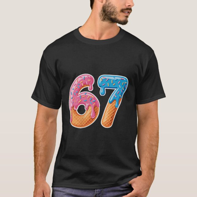 Camiseta Helado Goteo Seis Siete 6 7 Meme 67  (Anverso)