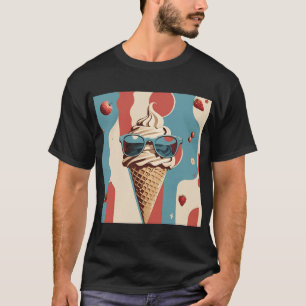 Camiseta Helado Guay - Cono retro con sombras Te T-Shirt