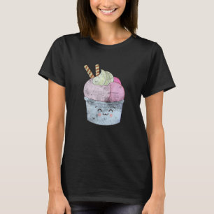 Camiseta Helado lindo crema de gato postre de verano gatito