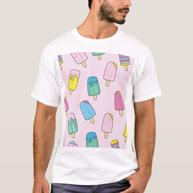 Camiseta Helado lindo: patrón de fruta. (Anverso)