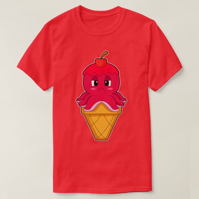 Camiseta Helado Octopus Waffle Cherry (Diseño del anverso)