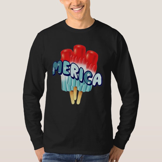 Camiseta Helado Patriótico Bandera de EE. UU. Merica 4 de j (Anverso)