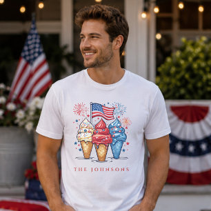 Camiseta Helado Patriótico Moderno Familiar Personalizado