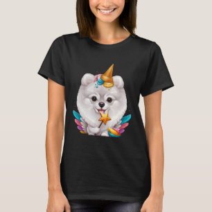 Camiseta Helado Pomerano Blanco Unicornio