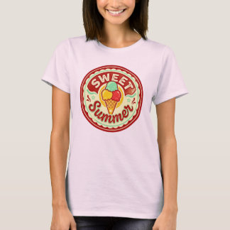 Camiseta Helado Retro Dulce Verano
