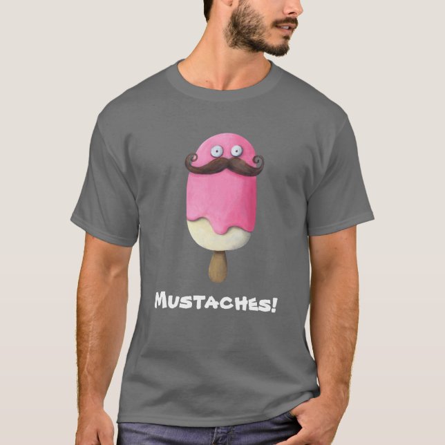 Camiseta Helado rosado con los bigotes (Anverso)