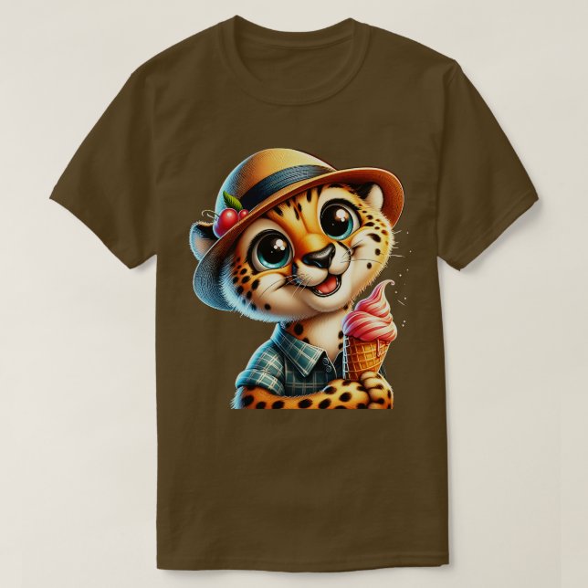 Camiseta Helados de leopardo de chita lindo vibraciones de  (Diseño del anverso)