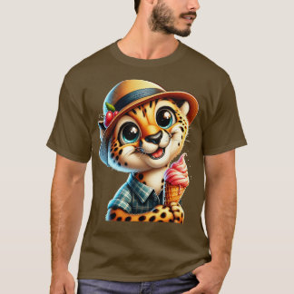 Camiseta Helados de leopardo de chita lindo vibraciones de