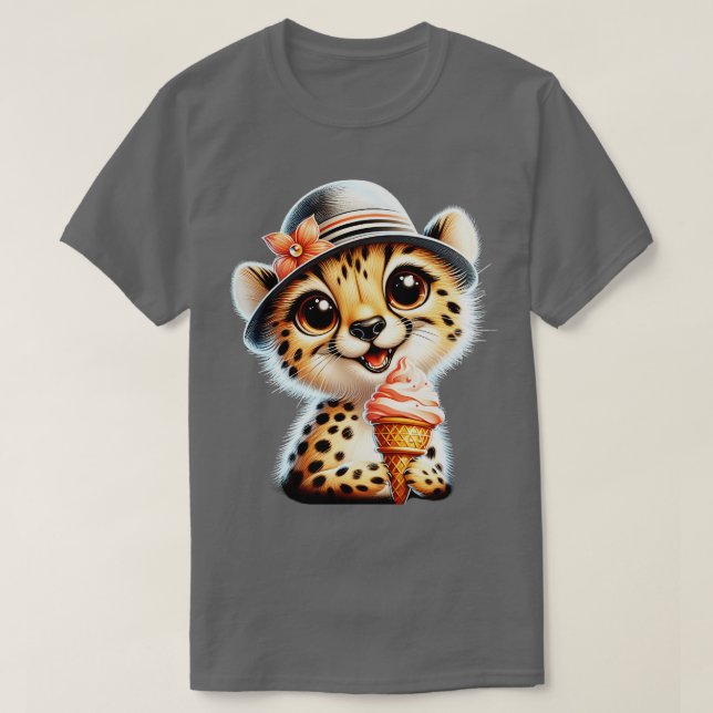 Camiseta Helados de leopardo de chita lindo vibraciones de  (Diseño del anverso)