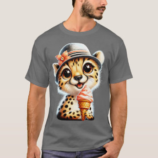 Camiseta Helados de leopardo de chita lindo vibraciones de 
