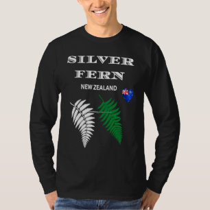Camiseta Helecho de plata de Nueva Zelanda bandera de Nueva