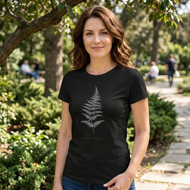 Camiseta Helecho Dorado, Gymnogramma Chrysophylla (Golden Fern Frond, Gymnogramma Chrysophylla. Women Basic Black T-Shirt)