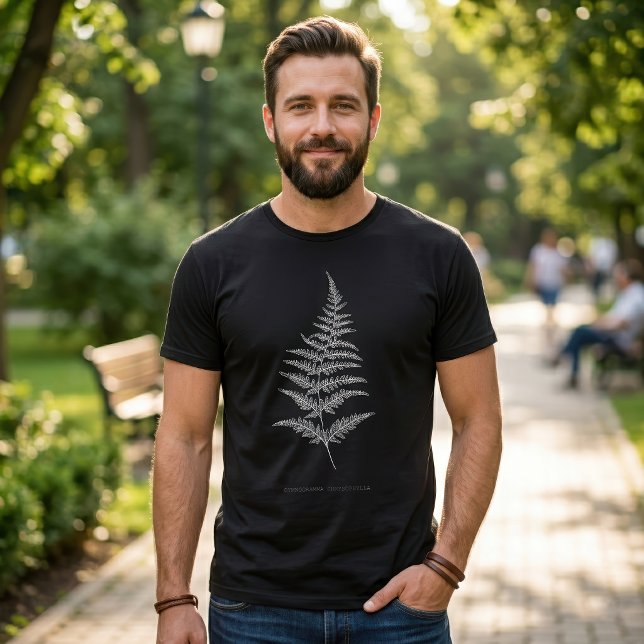 Camiseta Helecho Dorado, Gymnogramma Chrysophylla (Golden Fern Frond, Gymnogramma Chrysophylla. Men Basic Black T-Shirt )