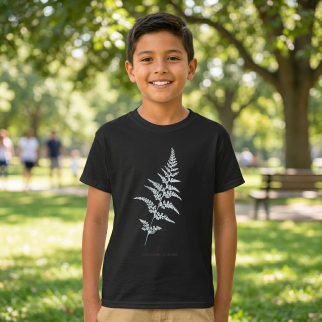 Camiseta Helecho Goldback Jamaicano, Gymnogramma Sulphurea (Jamaican Goldback Fern, Gymnogramma Sulphurea. Boy Basic Black T-Shirt)