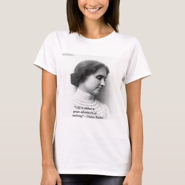 Camiseta Helen Keller: "La vida es aventura" (Anverso)