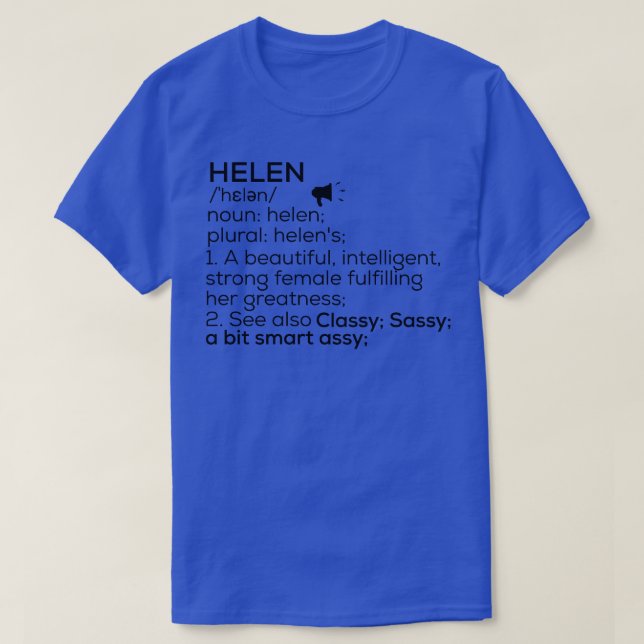 Camiseta Helen Nombre Definición Helen Nombre Mujer (Diseño del anverso)